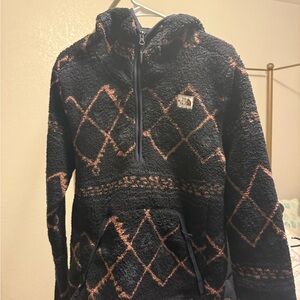 The North Face Black and Orange Aztec Fleece Jacket